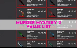 Murder Mystery 2 Value List