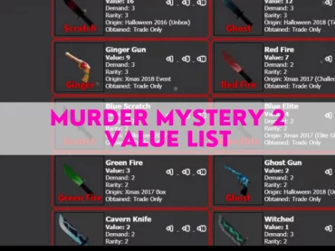 Murder Mystery 2 Value List